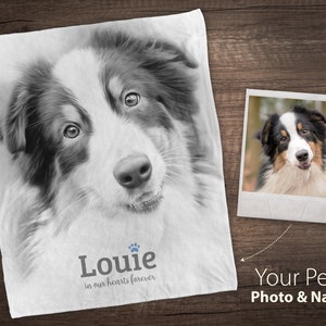 Custom Pet Blanket, Dog Memorial, Pet Loss Gift, Pet Memorial