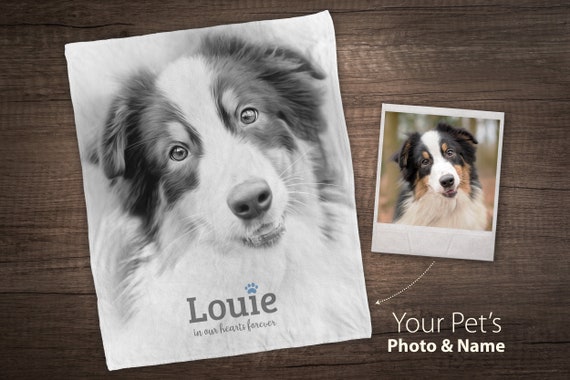 Custom Pet Blanket, Dog Memorial, Pet Loss Gift, Pet Memorial