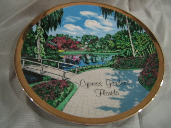 Vintage Cypress Gardens Florida Souvenir Plate Etsy