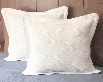 White Matelasse Pillow Cover Embroidery Matelasse Diamond Lumbar Pillow