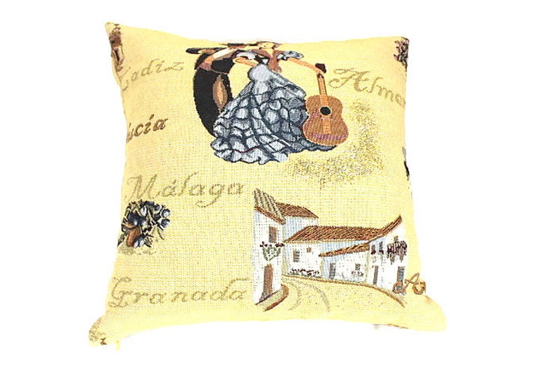 Spanish Embroidery Throw Pillow Cover 18x18 Andalusian Pillow Etsy