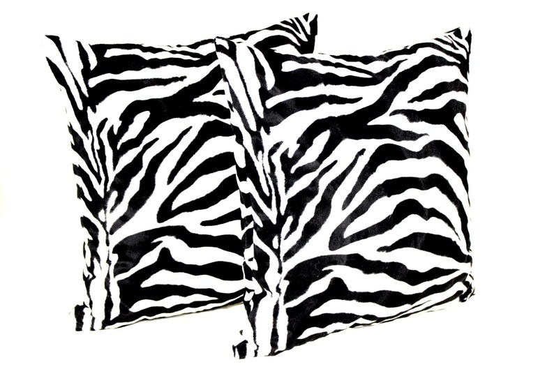 Zebra Print Throw Pillow Covers Soft Velvet Pillow Covers Etsy