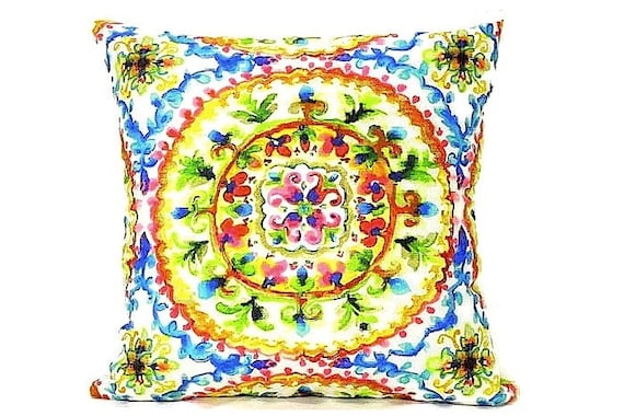 Watercolor Mandala Throw Pillow cover Watercolor Mandala Throw Pillow cover