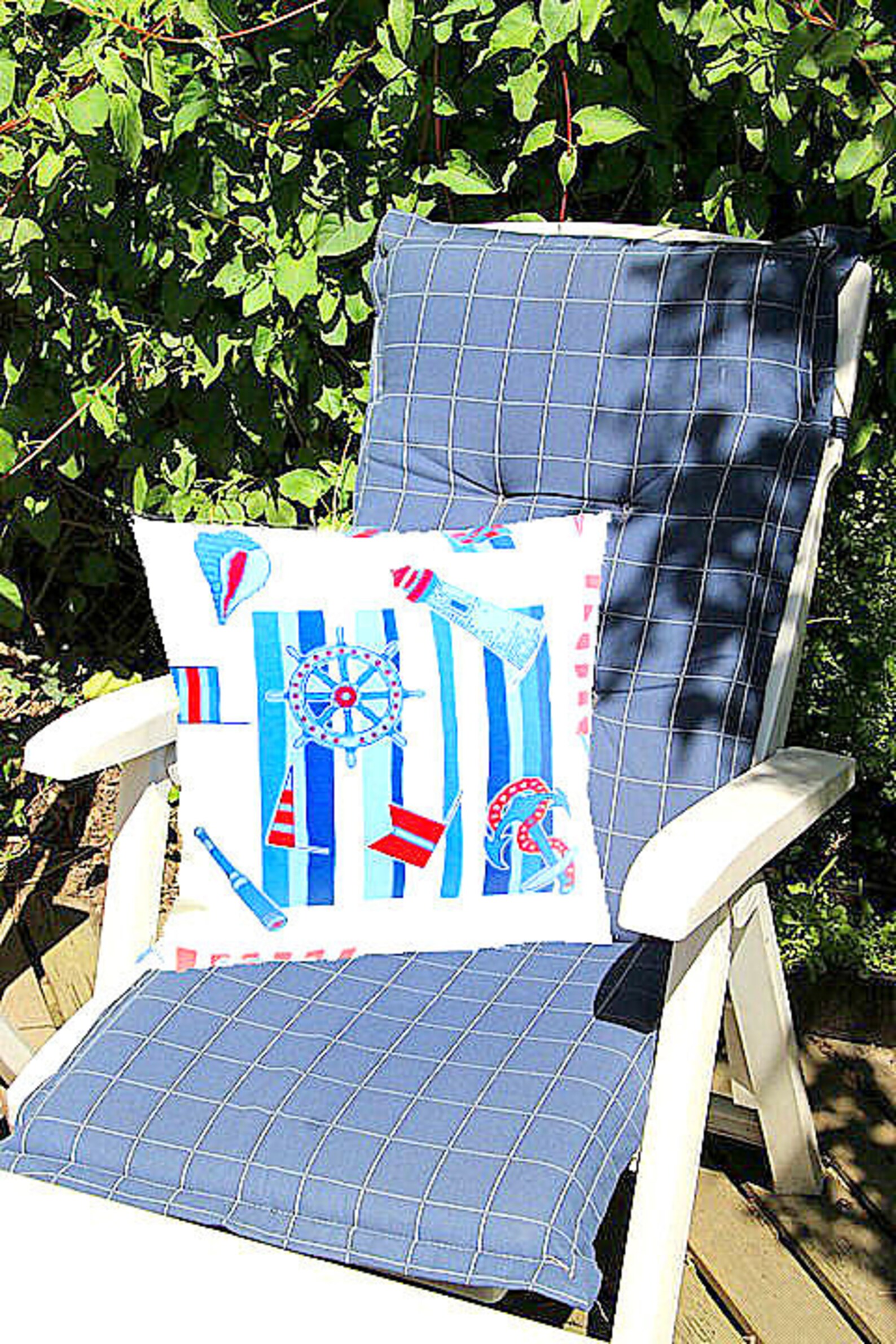 Blue & Red Nautical Pillow cover 20x20 Boat Bedding Pillow Etsy