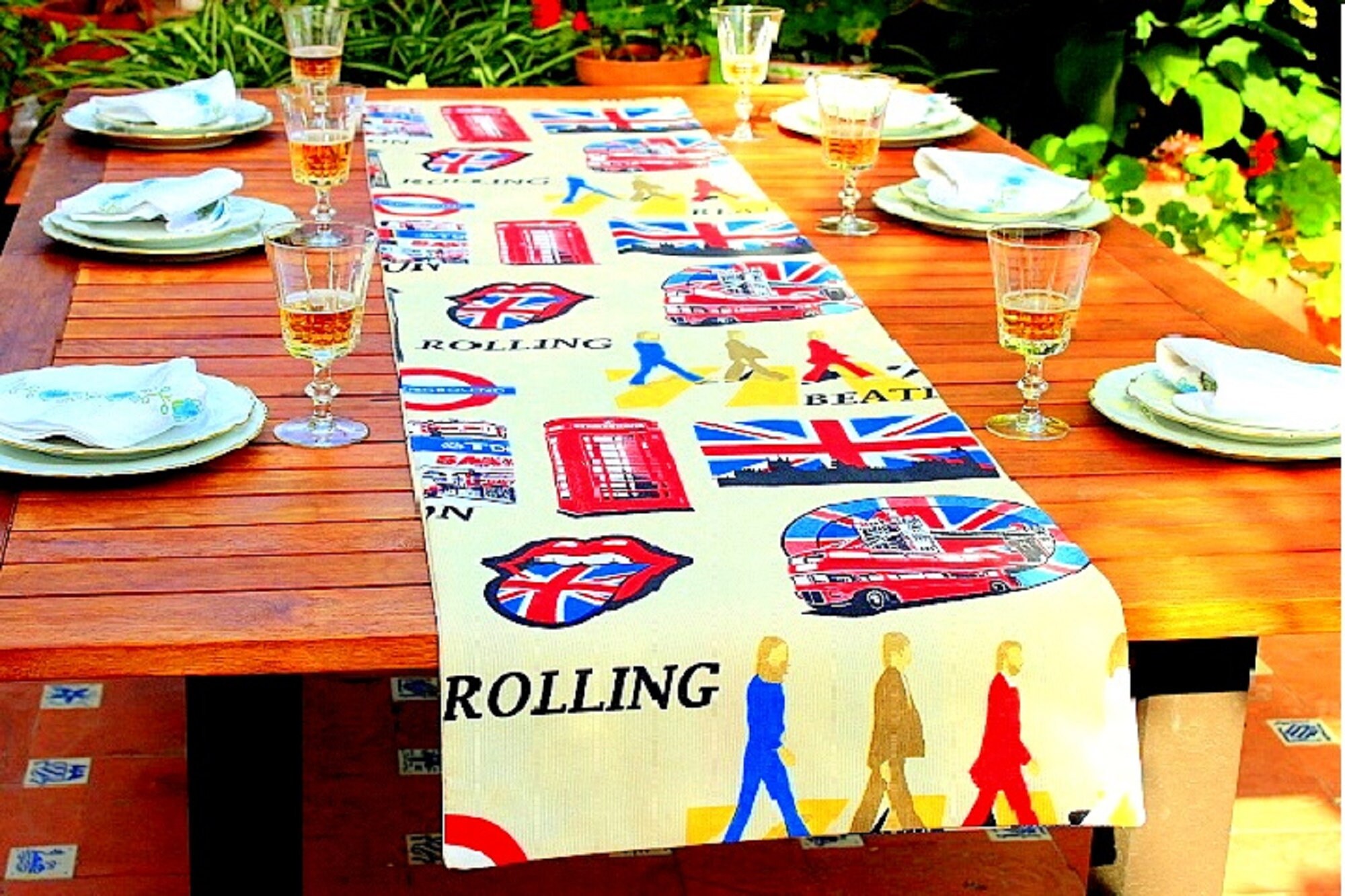 London Table Runner Union Jack Table Runner Cotton Table Etsy