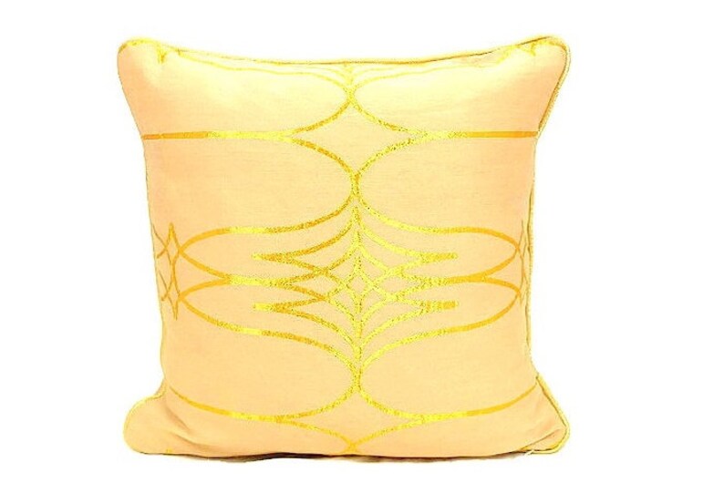 Gold & Cream Pillow Cover 20x20 Ethnic Geometric Throw Pillow Etsy