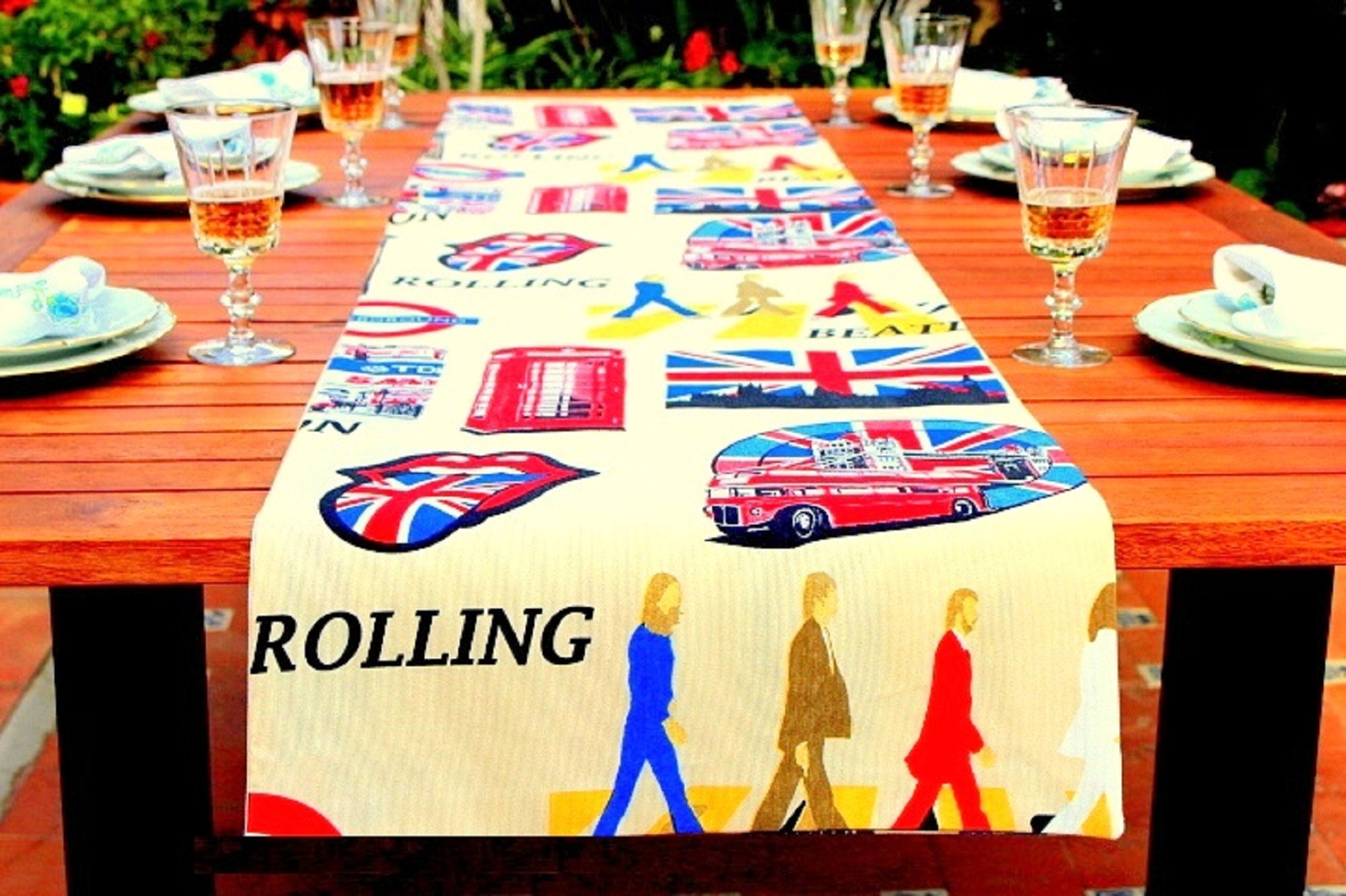 London Table Runner Union Jack Table Runner Cotton Table Etsy