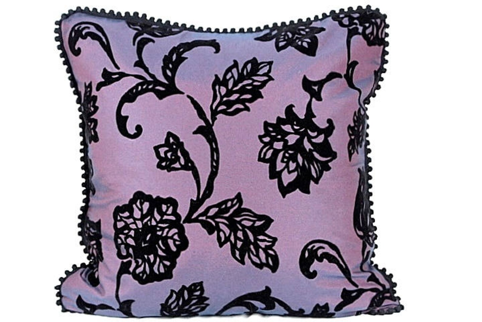 Floral Flocked Throw Pillow Cover 20x20 Floral Velvet Cushion Etsy