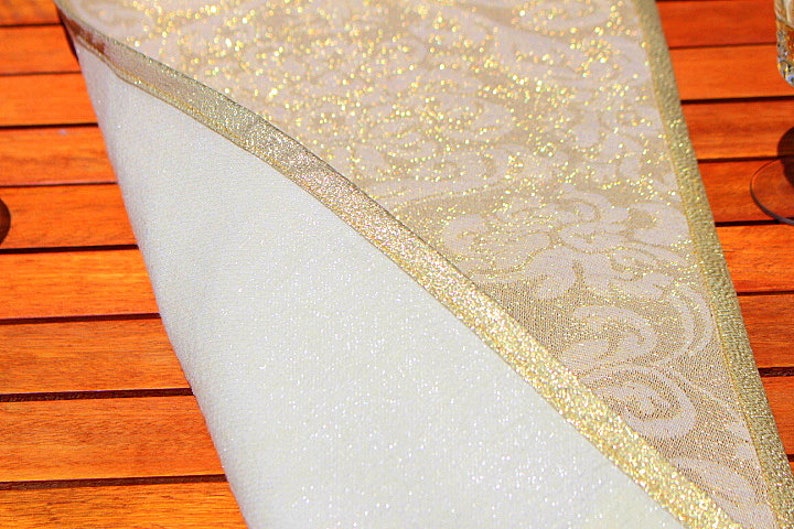 Gold Damask Table Runner Assorted Size Gold Metallic Table Etsy