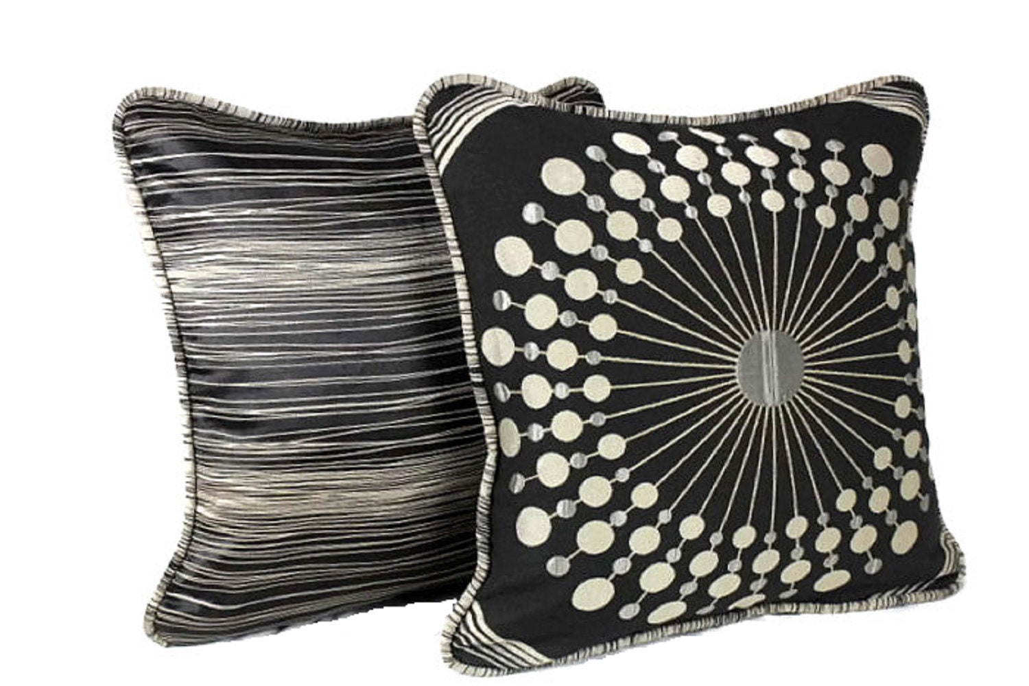 Designer Black & Gold Pillow Covers Atomic Sunburst Motif Etsy