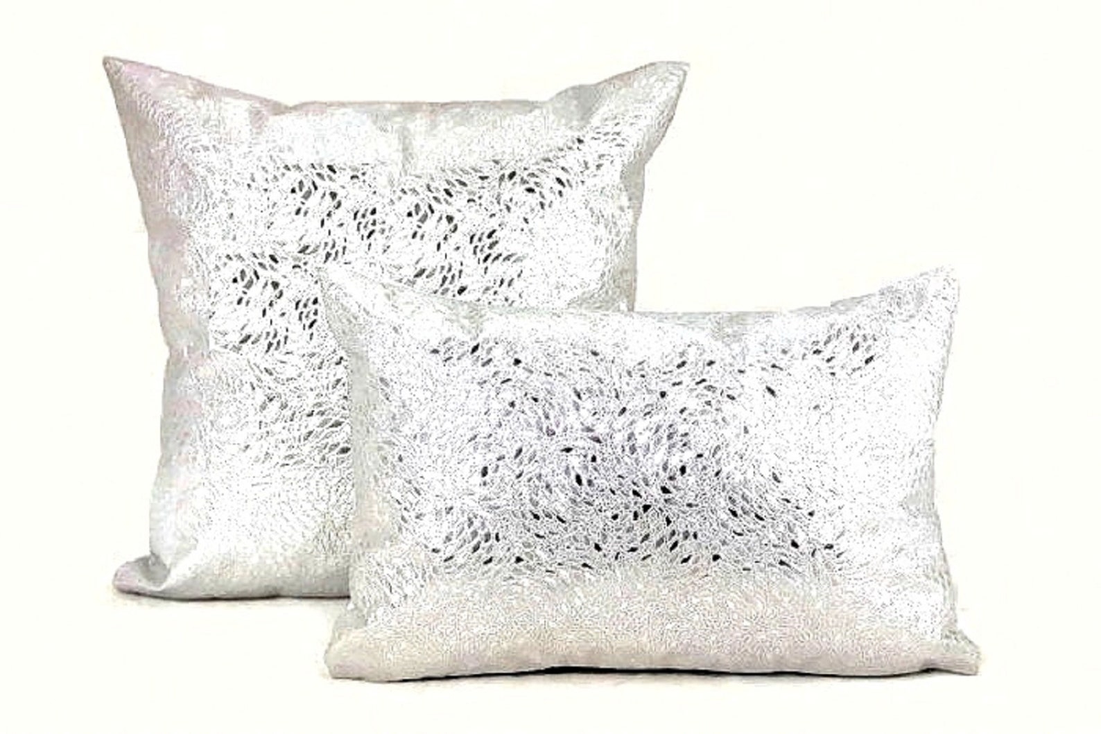 Silver Metallic Pillow Cover Silver Chair Cushion Cover Faux Etsy