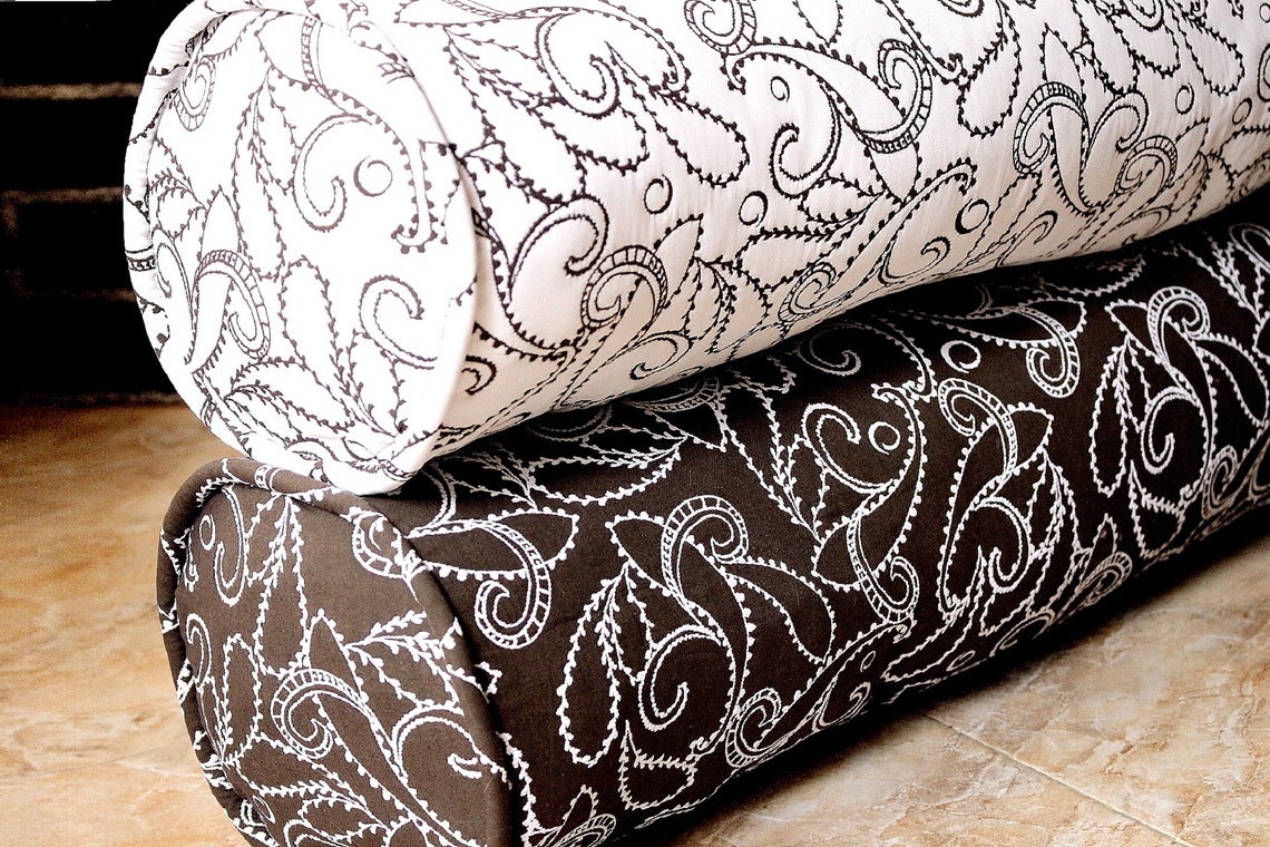 Matelasse Pillow Cover Paisley Embroidery Bolster Cover Quilt Etsy