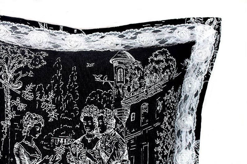 Black and White Toile throw pillow covers 18x18 Decorative Etsy