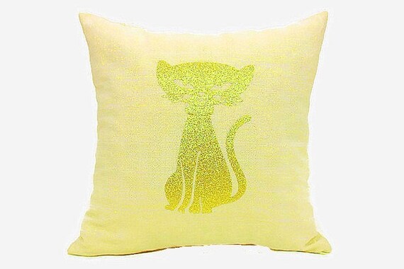 18x18 Glitter Cat Throw Pillow Cover Pillowcase Cat Pillow Cushions Cover