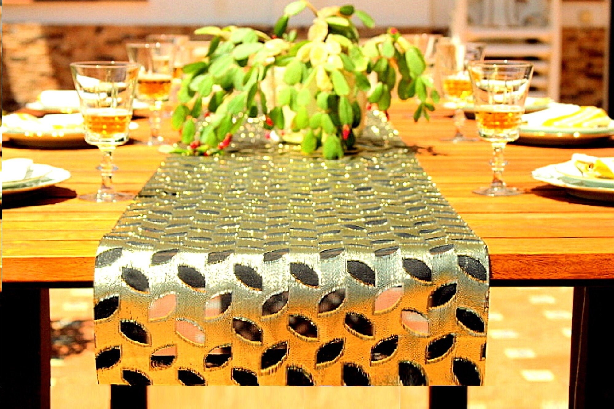 Gold and Black Table Runner Gold Leaf Table Runner Metallic Etsy Gold and Black Table Runner Gold Leaf Table Runner Metallic Etsy