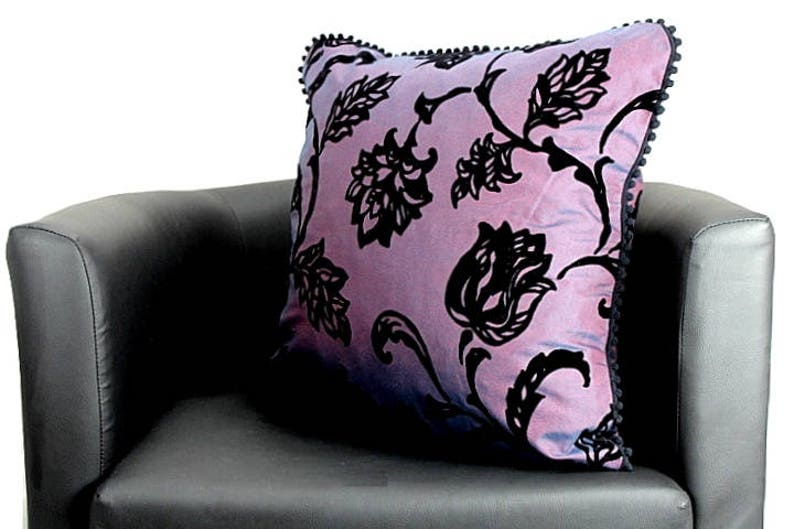Floral Flocked Throw Pillow Cover 20x20 Floral Velvet Cushion Etsy