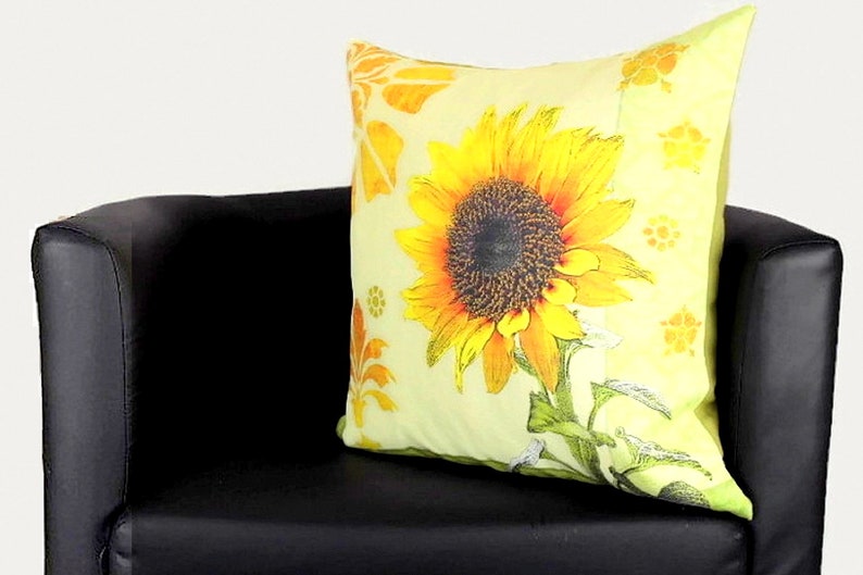 Sunflower Throw Pillow Covers 20x20 Outdoor Chair Cushion Etsy