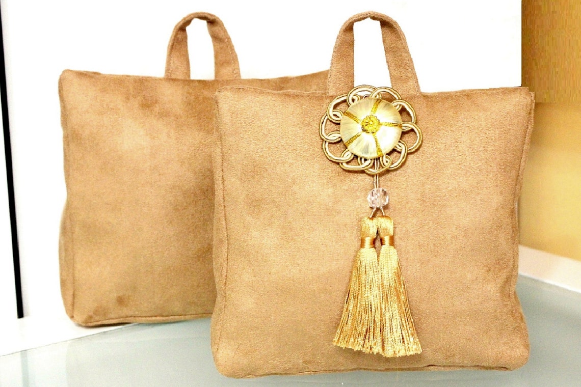 Velvet Suede Fabric Door Stop Camel Classic Door Stopper Etsy