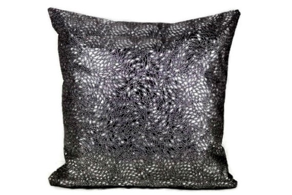 Metallic Throw Pillow Cover Silver Metallic Faux Leather Throw Pillow