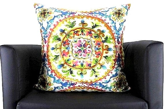 Watercolor Mandala Throw Pillow cover Watercolor Mandala Throw Pillow cover