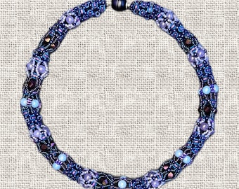 Hand woven blue necklace