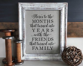 Sentimental Gifts for Friends | Friendship Birthday Present | Best Friend Birthday | Months Turned into Years, Friends Turned into Family