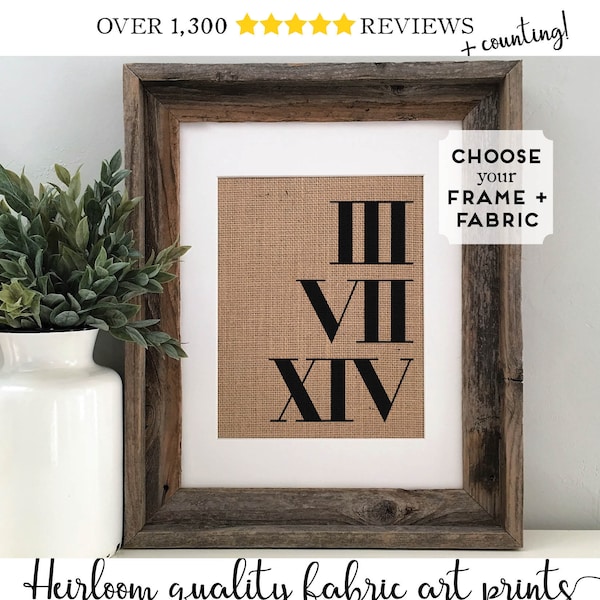 Anniversary Gifts for Boyfriend, Husband, Fiance | Unique Roman Numerals Burlap Gifts for Him | Personalized Important Wedding Date Gifts