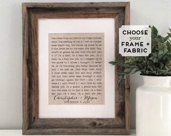 Favorite Song Lyrics Framed Anniversary Gifts, First Dance Song Art, Gifts for Wife or Husband, 2nd Cotton or 4th Linen Anniversary