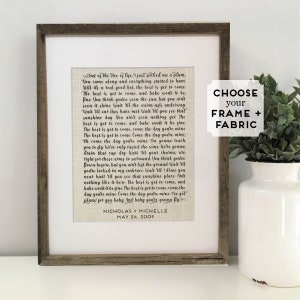 Heartfelt Anniversary Gift for Wife - First Dance Song or Wedding Vows Art Sign - Nostalgic Personalized Gift for Her - Sentimental Present