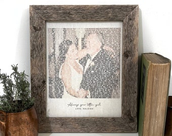 Father Daughter Dance Song Lyrics Portrait Father of the Bride Gift for Daddy Always Your Little Girl Word Art from Song Lyrics