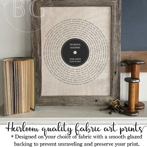 Graduation Gift Vinyl Record Song Lyrics Personalized for Daughter or Son Class of 2023 Best Friend High School College Graduate image 2