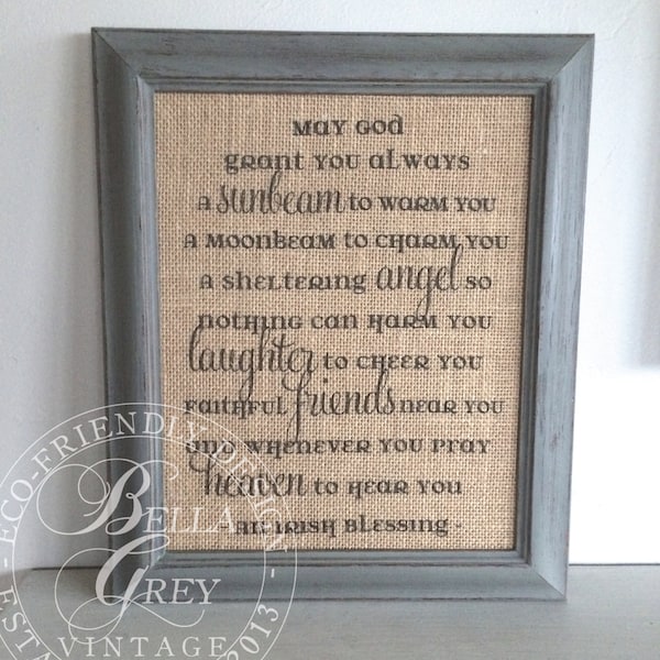 Irish Blessing Fabric Art Print: Christening Gift, Nursery Decor