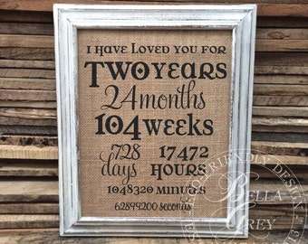 I Have Loved You For Sign - Second Aniversary Gift - 2nd Anniversary - Wedding Gift - Valentine's Day - Engagement Gift Days Countdown