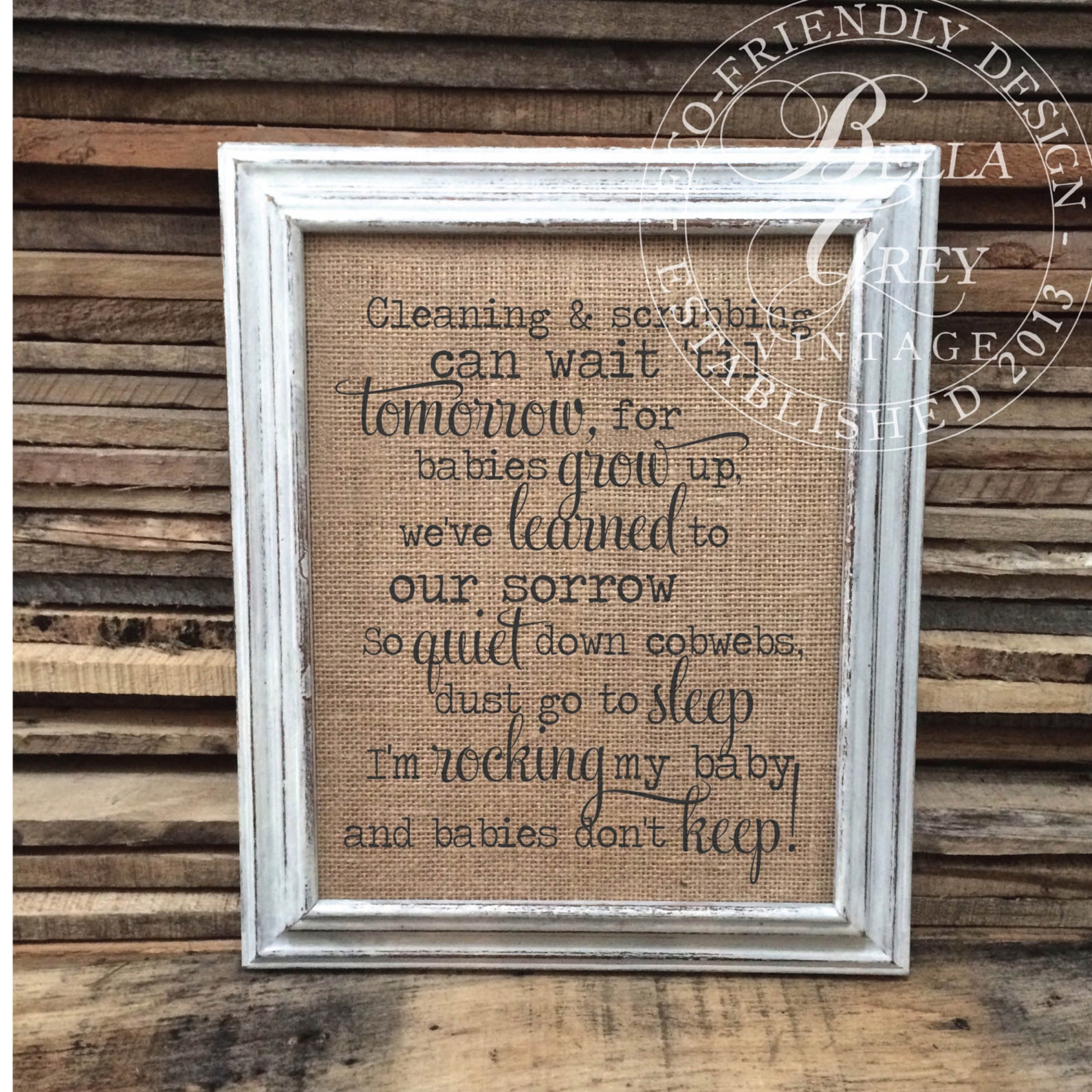 Rocking My Baby and Babies Don't Keep Print Burlap Cotton Etsy