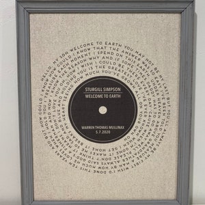 Vinyl Record First Dance Song Lyrics Wall Art 2nd Cotton 4th and 12th Linen 5th Wood Anniversary Gift for Him or Her Music Lover image 3