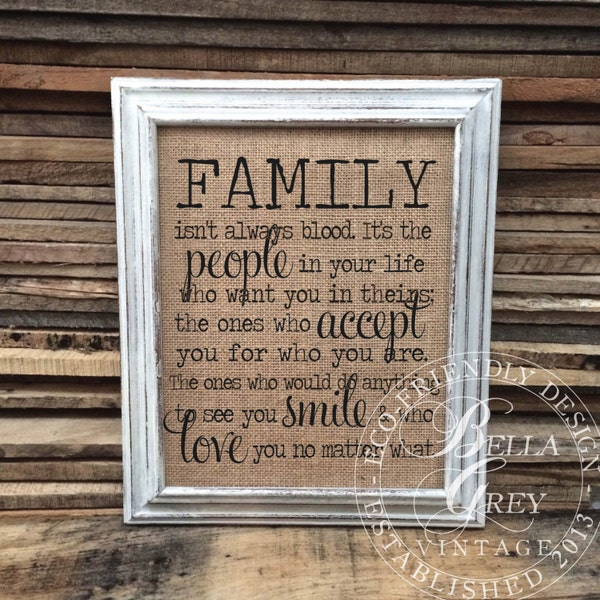 Family Isn't Always Blood Sign | Friends Christmas Gift | Birthday Gifts for Best Friend, Step Mom, Step Dad, Step Parent