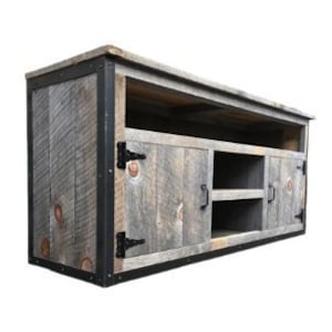 Rustic Industrial Barn Board / Reclaimed Wood Media Stand / TV / Entertainment Stand / Reclaimed Wood