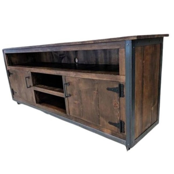 Rustic Industrial Barn Board / Reclaimed Wood Media Stand / TV / Entertainment Stand / Reclaimed Wood