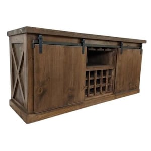 Rustic Farmhouse Reclaimed Wood Wine / Liquor Cabinet / Sideboard / Buffet / Farm House Style