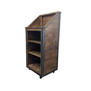 Rustic Industrial Reclaimed Wood Hostess / Host / Wait staff Station / Stand / Reception Desk