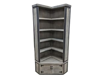 Rustic corner bookcase deals