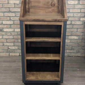 Rustic Industrial Reclaimed Wood Hostess / Host / Wait staff Station / Stand / Reception Desk image 2