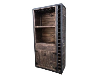 Rustic industrial Wine Cabinet / Rack / Liquor Cabinet / Reclaimed Wood