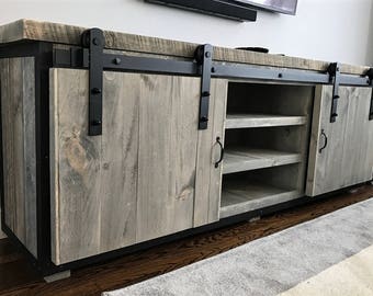 Rustic Media Console Etsy