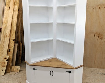 Furniture Corner Bookcase Etsy