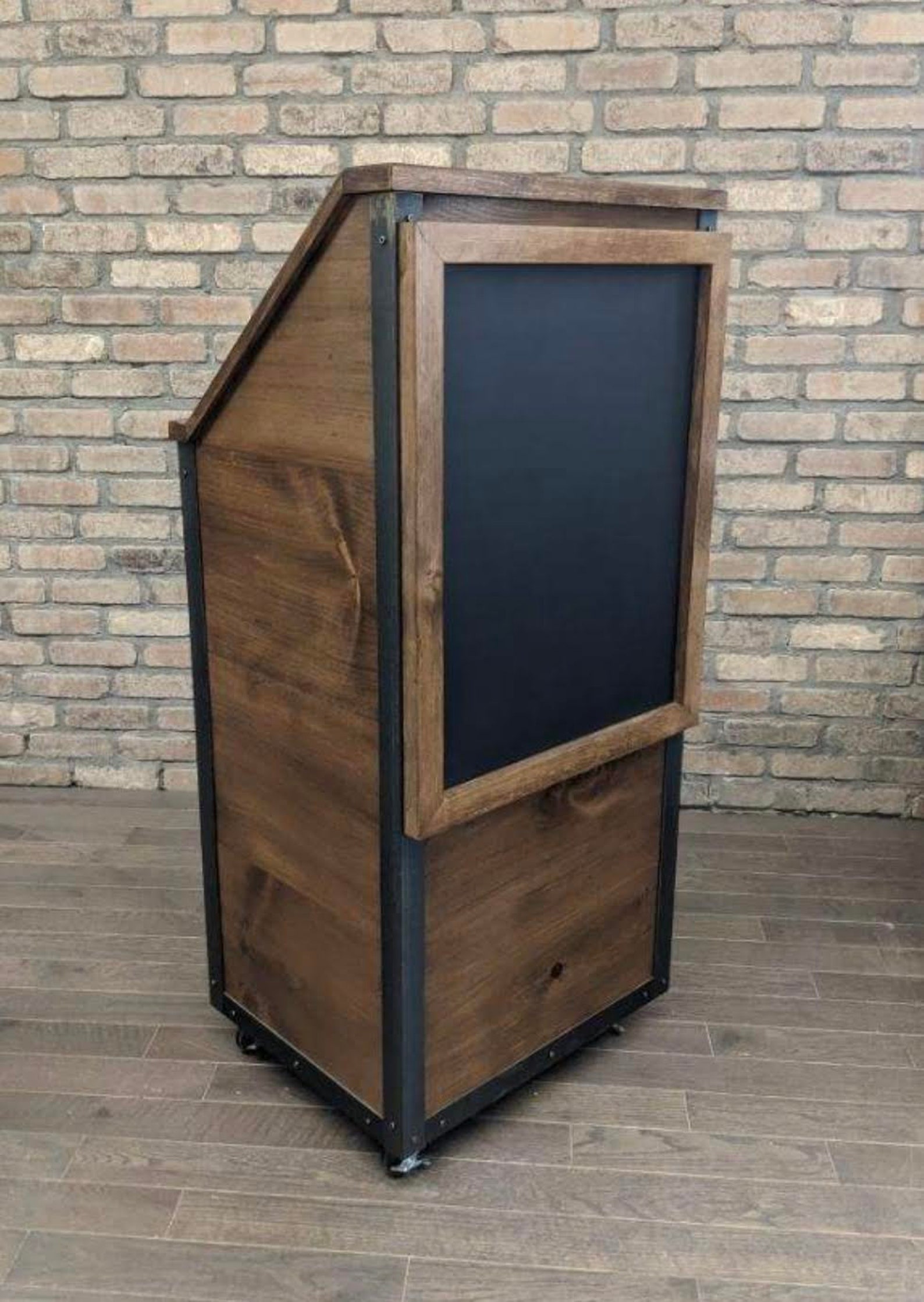 Rustic Industrial Reclaimed Wood Hostess / Host / Wait Staff Etsy