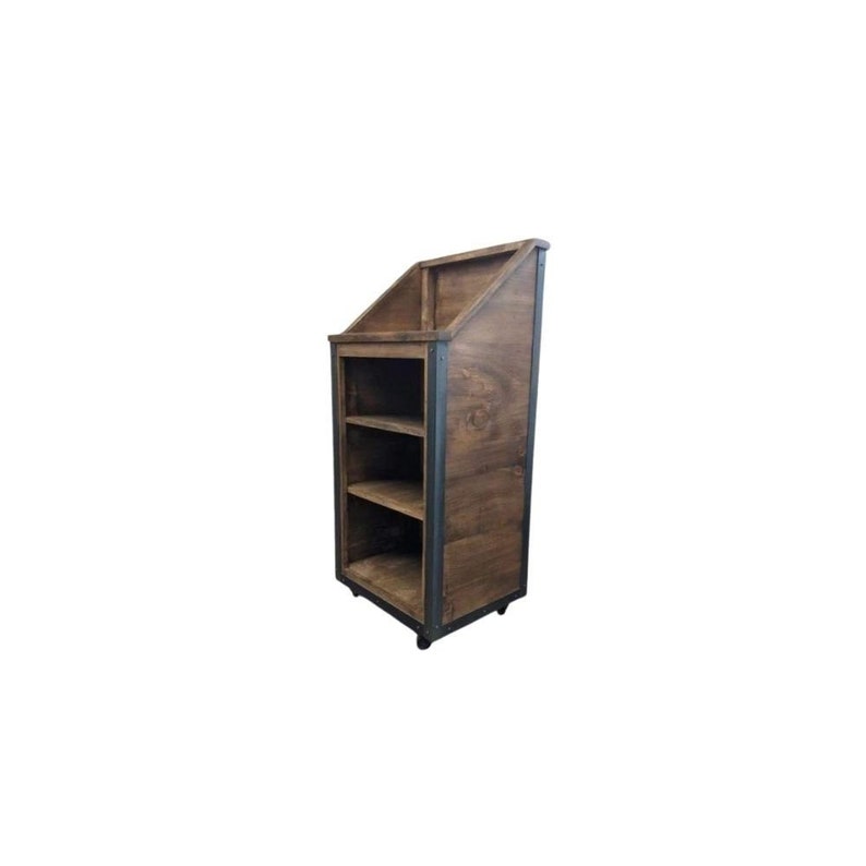 Rustic Industrial Reclaimed Wood Hostess / Host / Wait staff Station / Stand / Reception Desk image 1