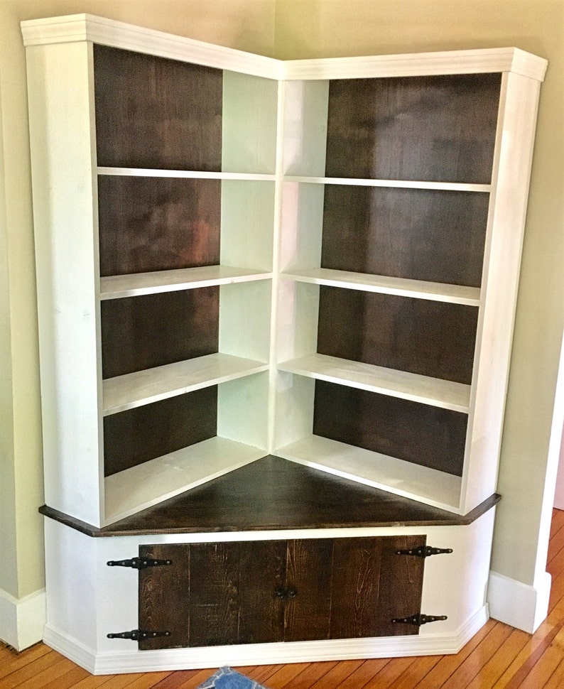 Shabby Chic Corner Bookcase With Seat Etsy