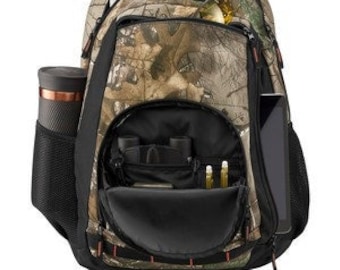Monogrammed Camo Backpack with laptop sleeve