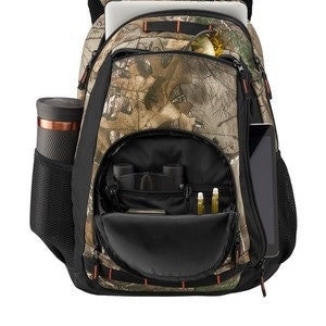 Monogrammed Camo Backpack with laptop sleeve
